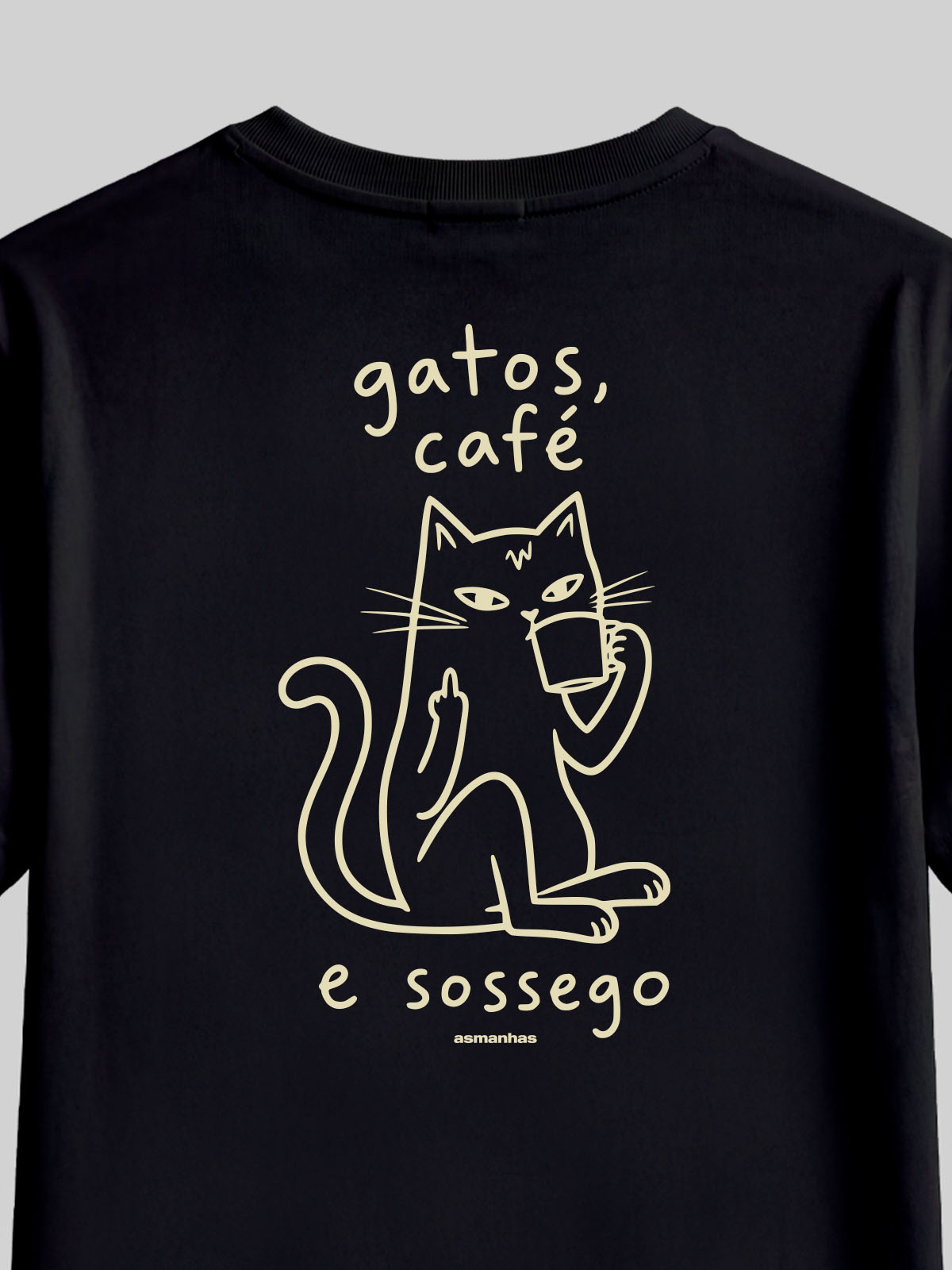 Camiseta Feminina Gatos Café e Sossego Asmanhas