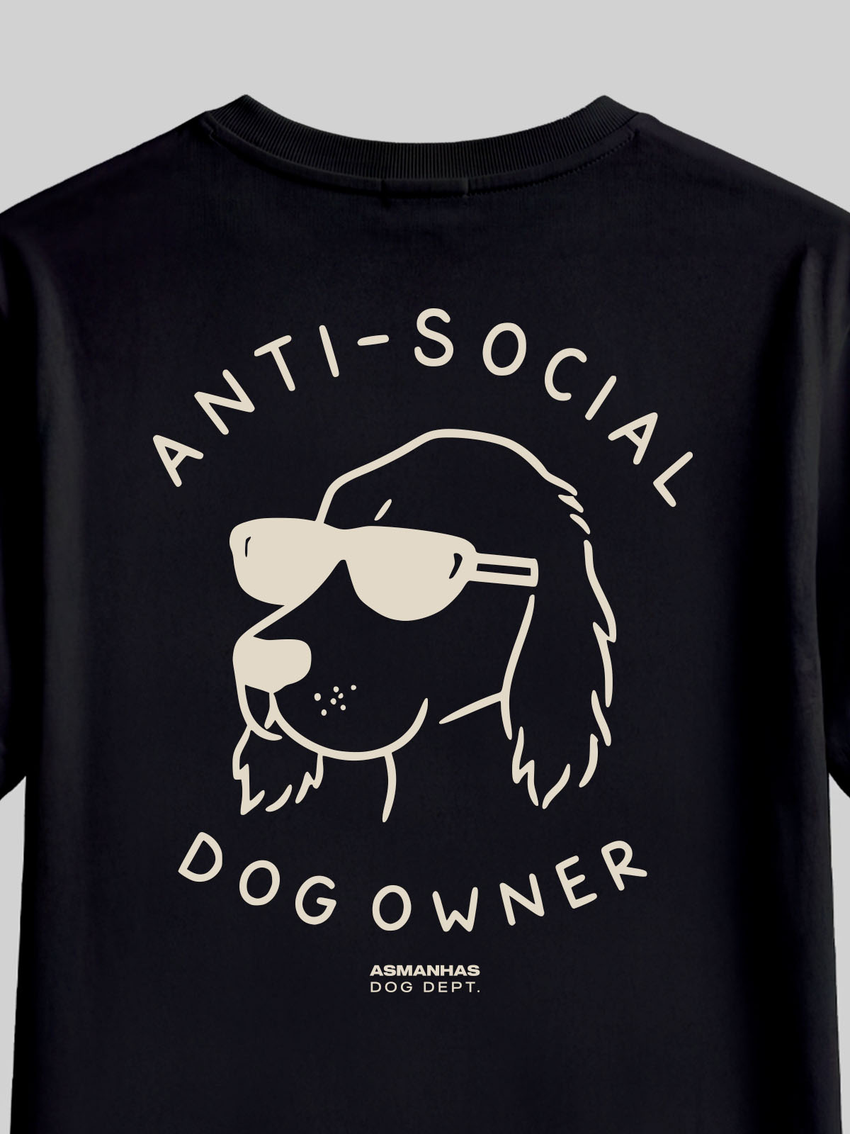 Camiseta Dono de Cachorro Antissocial Asmanhas