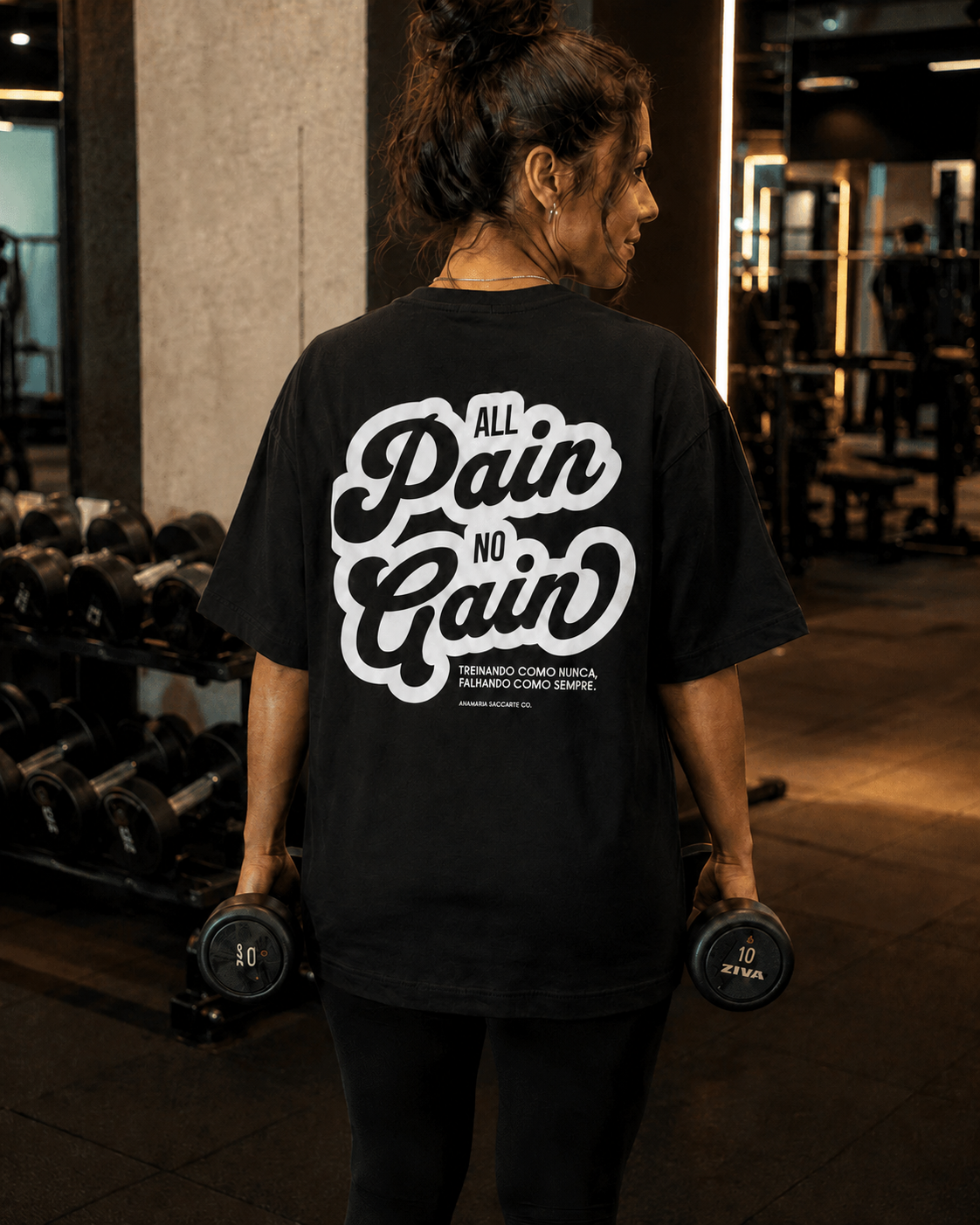 Camiseta Oversized All Pain No Gain Asmanhas