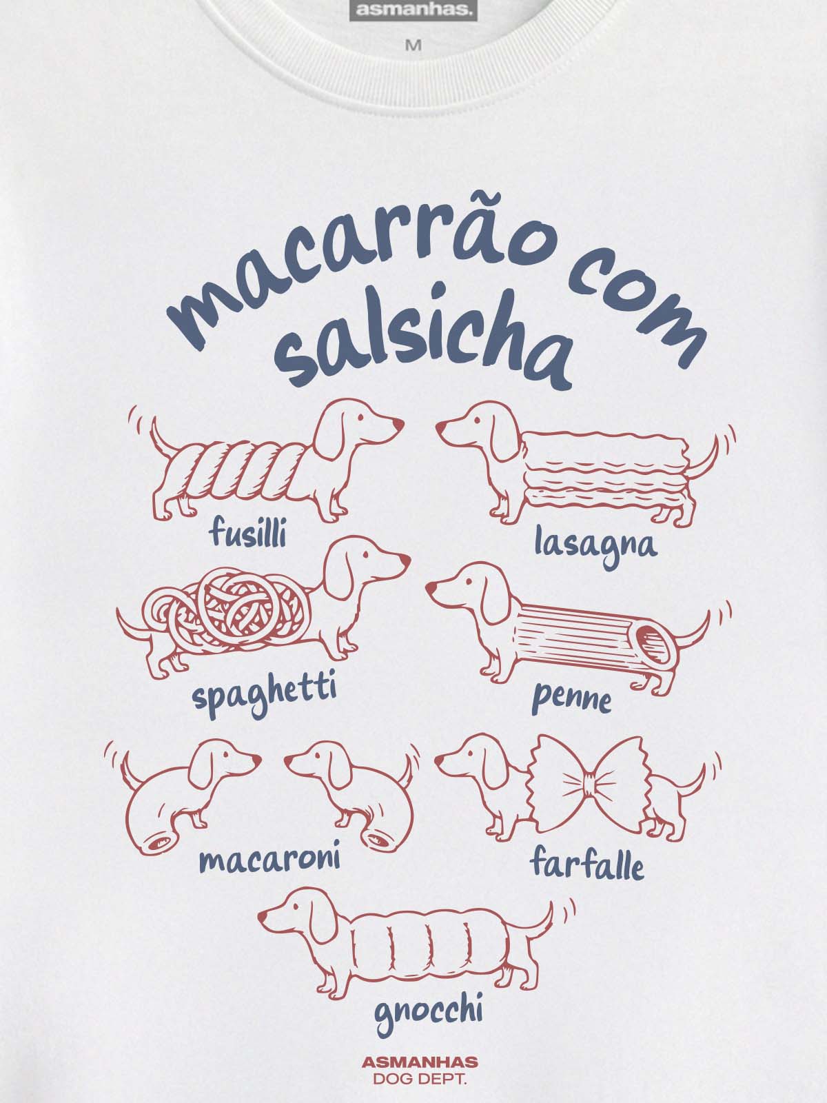 Camiseta Macarrão Com Salsicha Asmanhas
