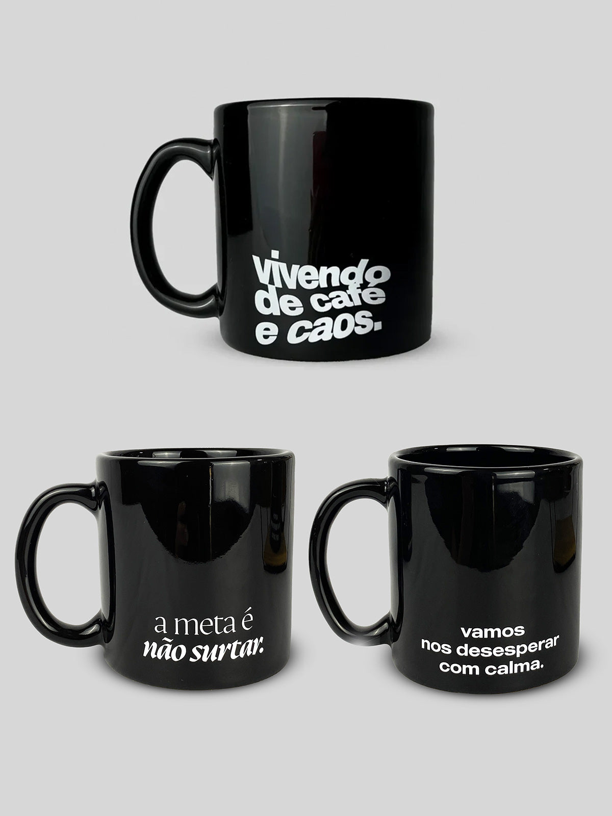 Kit 3 Canecas - Café com Caos