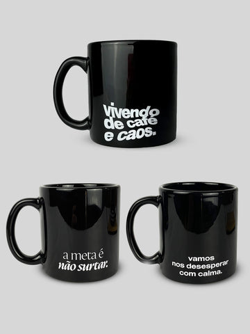 Kit 3 Canecas - Café com Caos