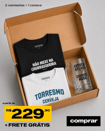 Kit Churras: 2 Camisetas + Copo