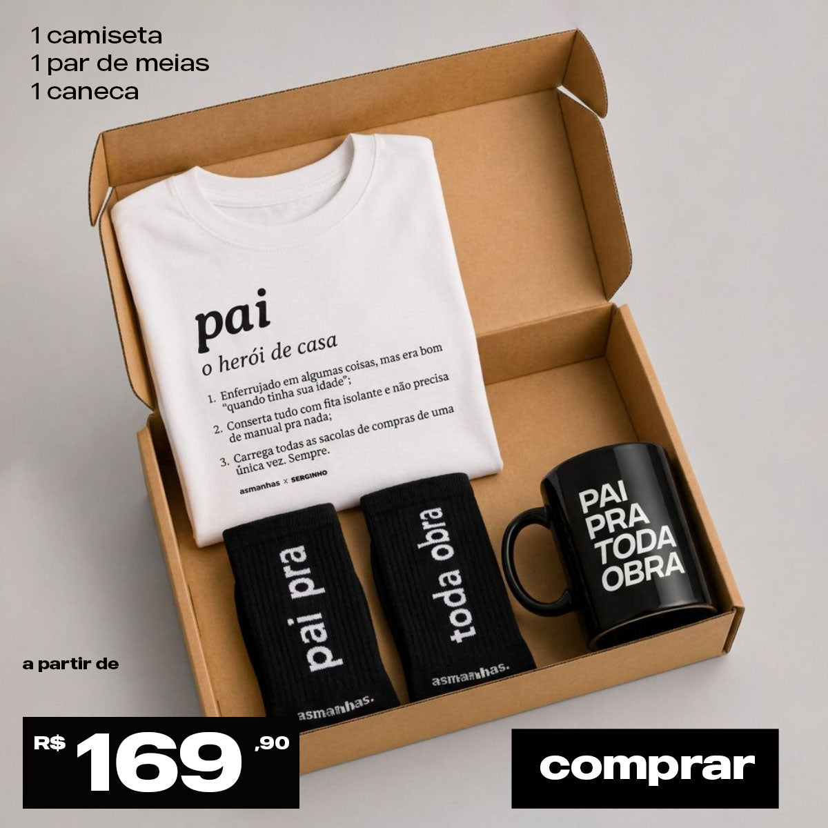 Kit Pais - Camiseta, Caneca e Meia