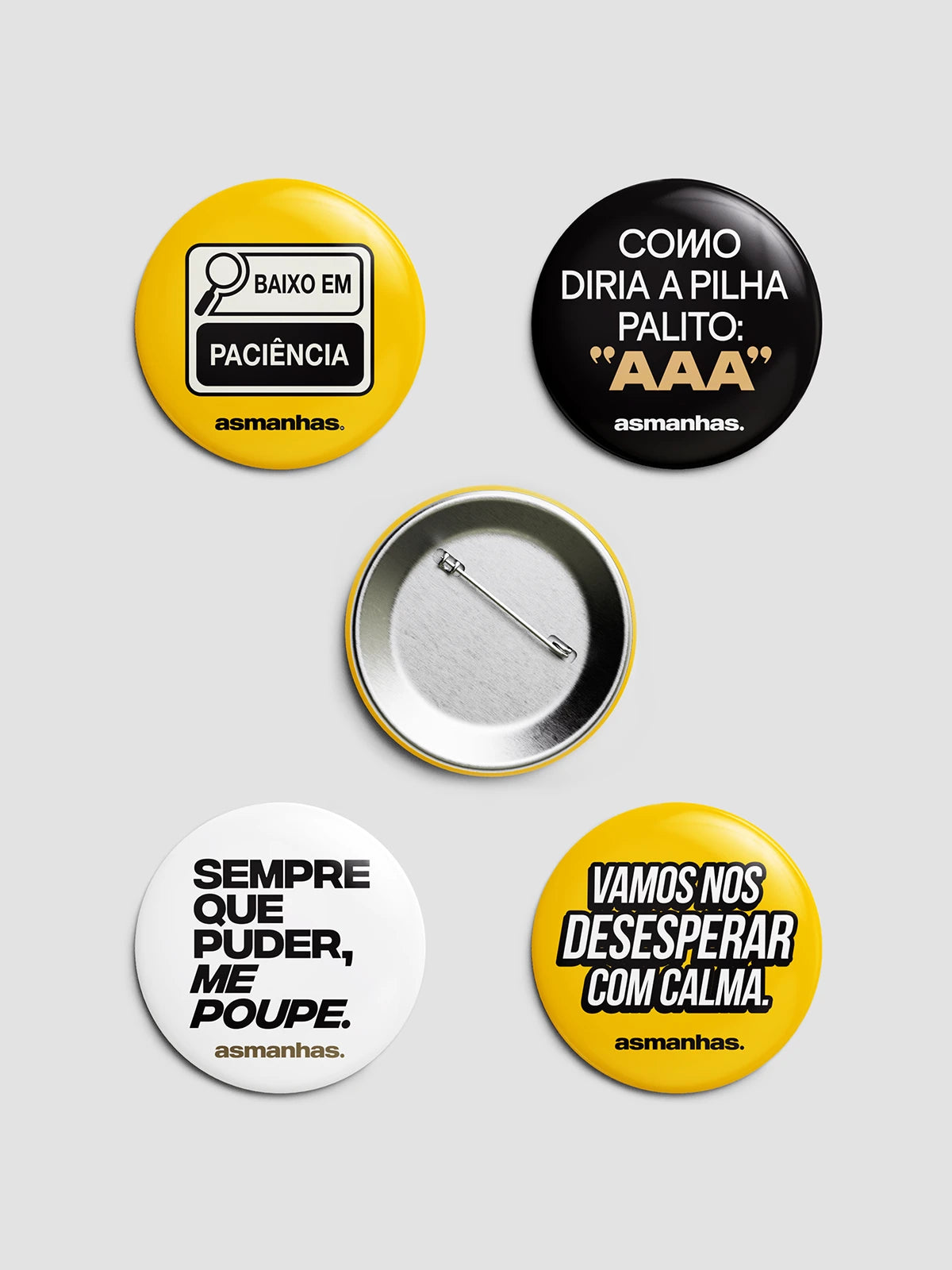Kit 4 Botons Sarcasmo Asmanhas