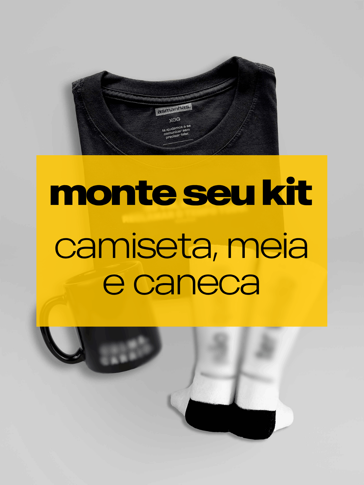 Kit Camiseta, Meia e Caneca Asmanhas