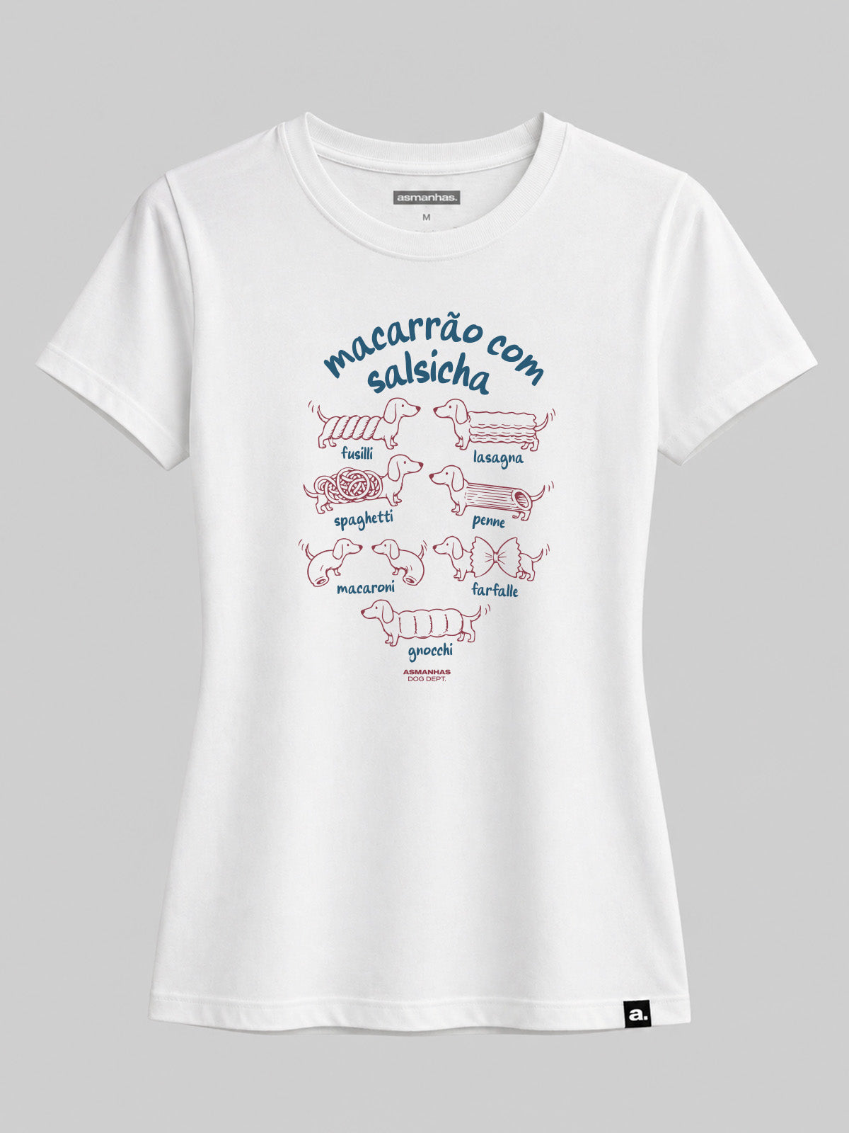 Camiseta Feminina Macarrão com Salsicha Asmanhas
