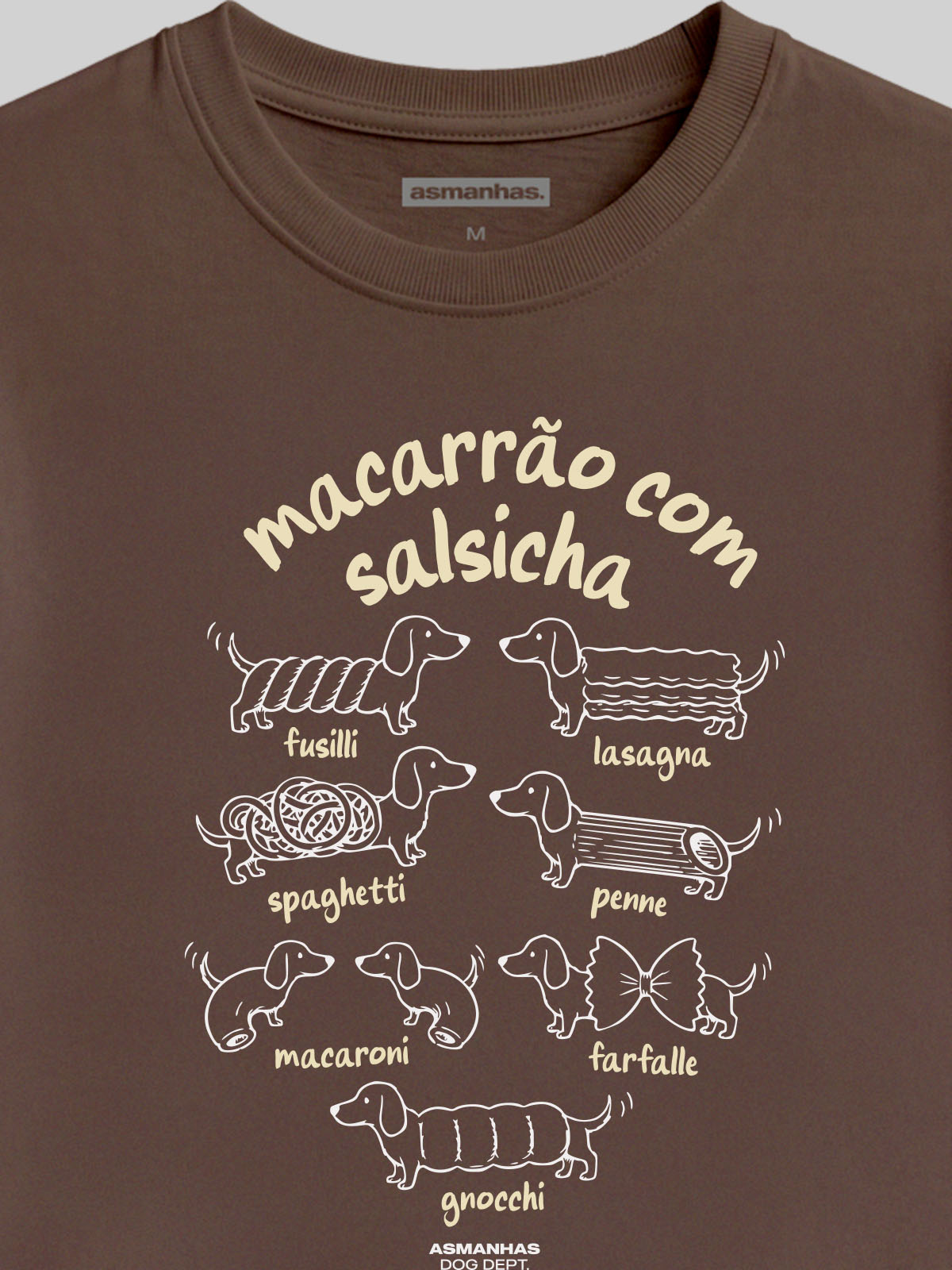 Camiseta Feminina Macarrão com Salsicha Asmanhas