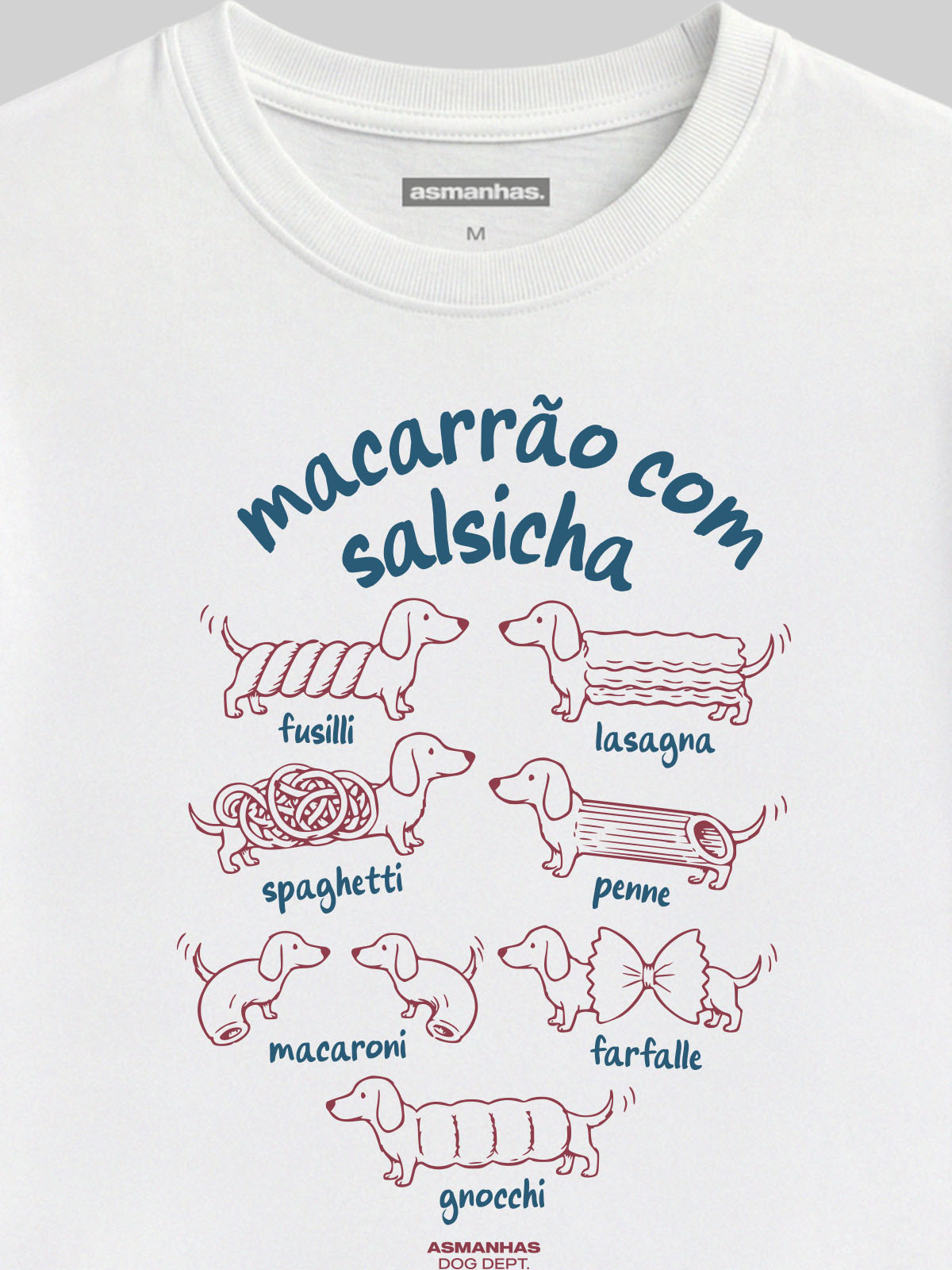 Camiseta Feminina Macarrão com Salsicha Asmanhas