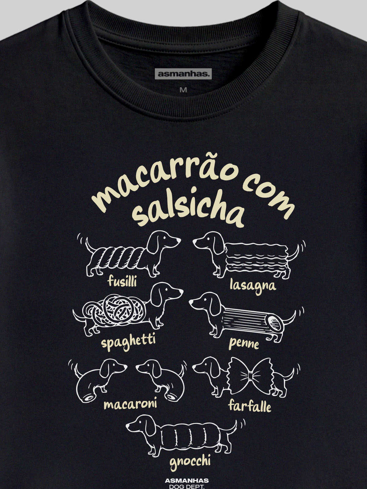 Camiseta Feminina Macarrão com Salsicha Asmanhas