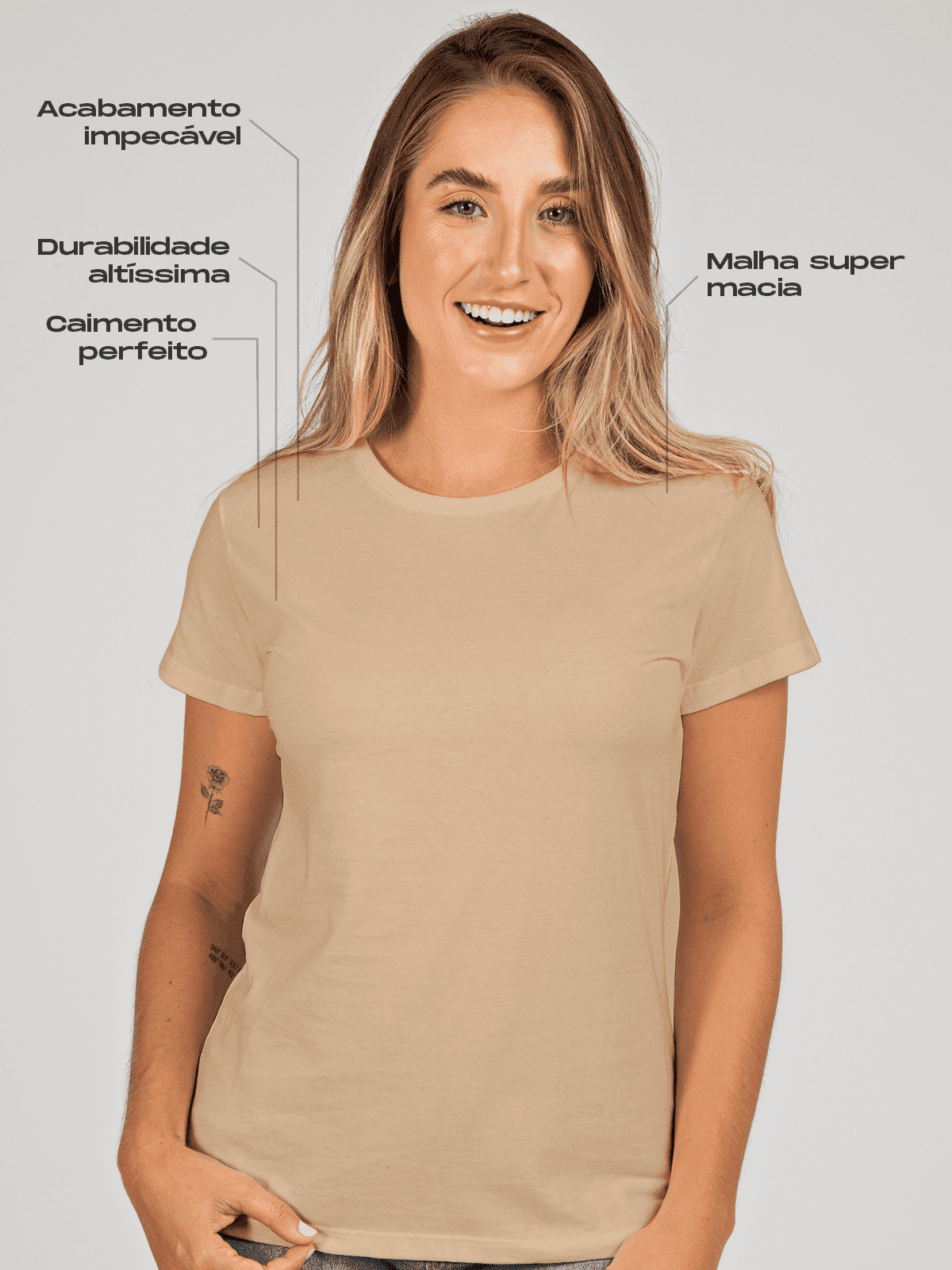 Camiseta Feminina Lisa Básica Asmanhas