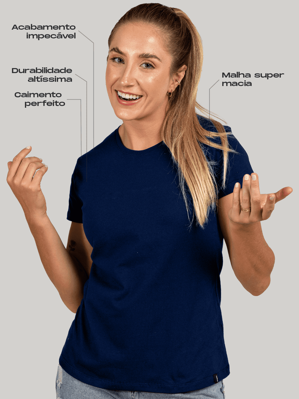Camiseta Feminina Lisa Básica Asmanhas