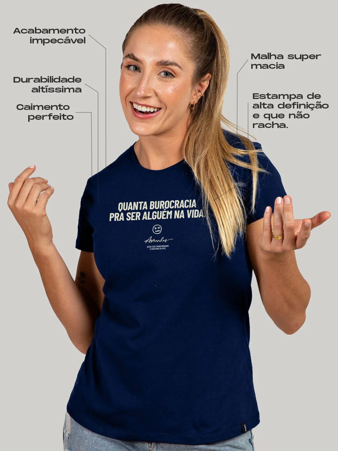 Camiseta Feminina Quanta Burocracia Asmanhas