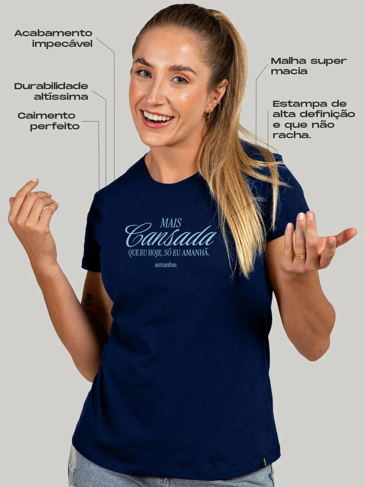 Camiseta Feminina Mais Cansada que Eu Hoje Asmanhas