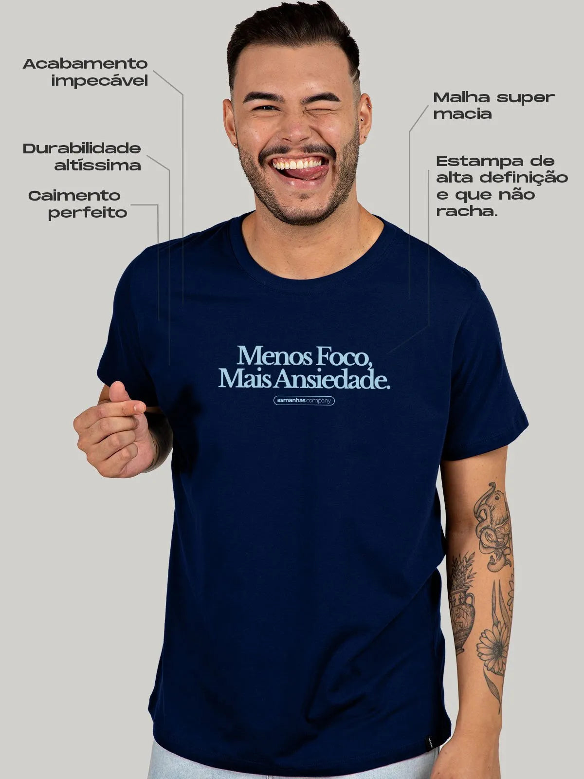 Camiseta Menos Foco Mais Ansiedade Asmanhas