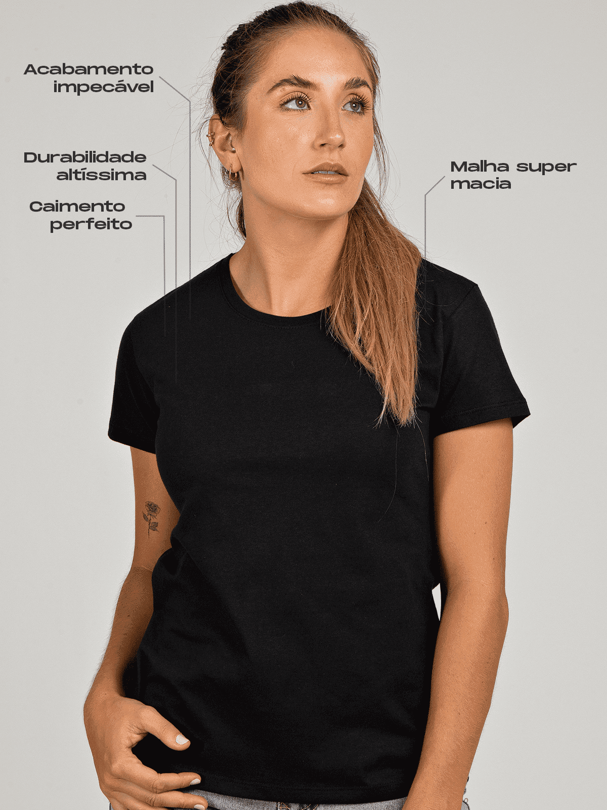 Camiseta Feminina Lisa Básica Asmanhas
