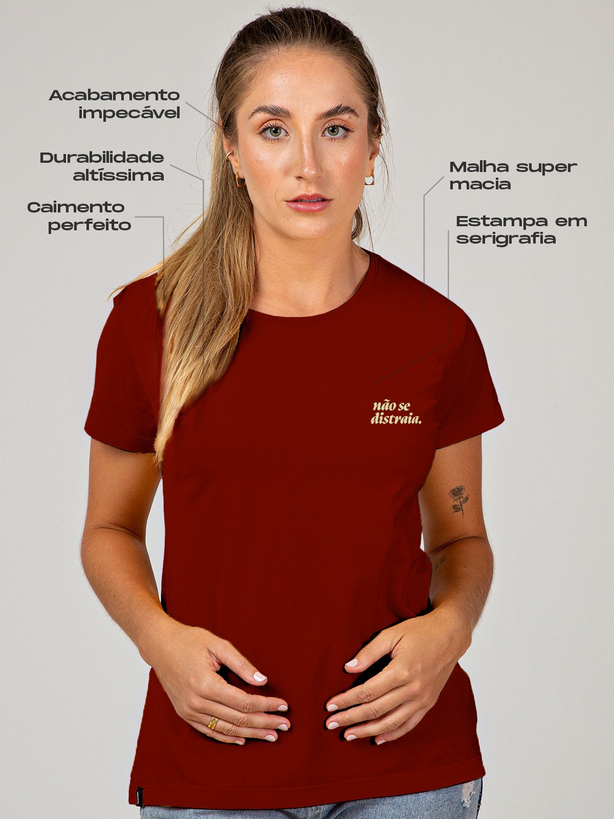 Camiseta Feminina Não Se Distraia Asmanhas