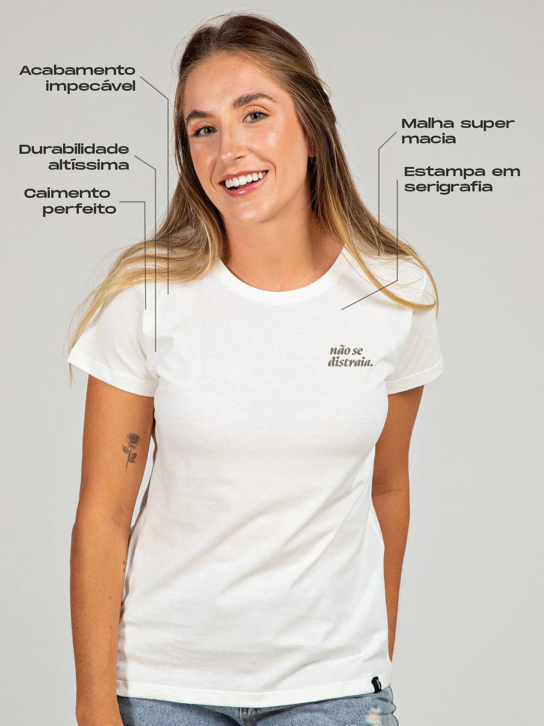 Camiseta Feminina Não Se Distraia Asmanhas