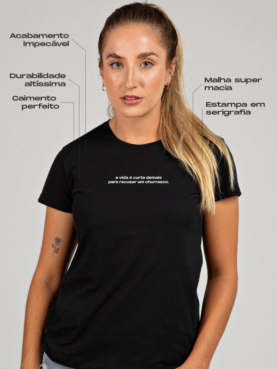 Camiseta Feminina Recusar Churrasco Asmanhas