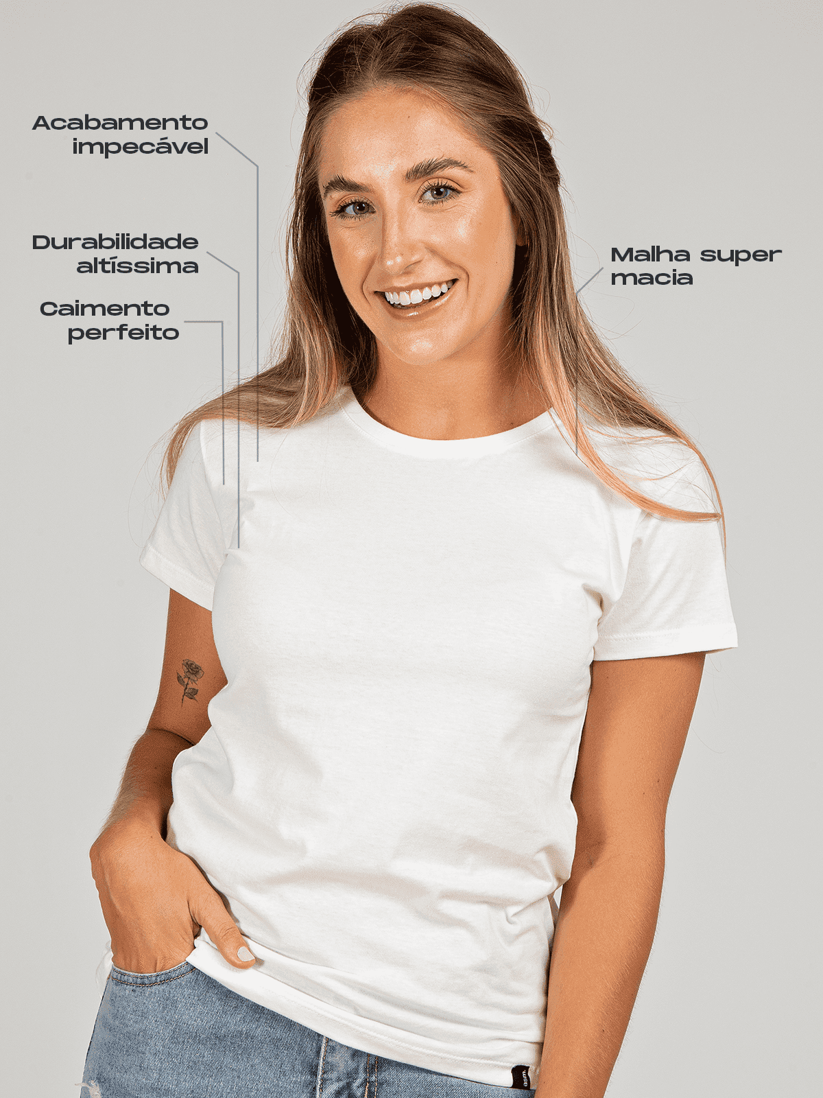 Camiseta Feminina Lisa Básica Asmanhas