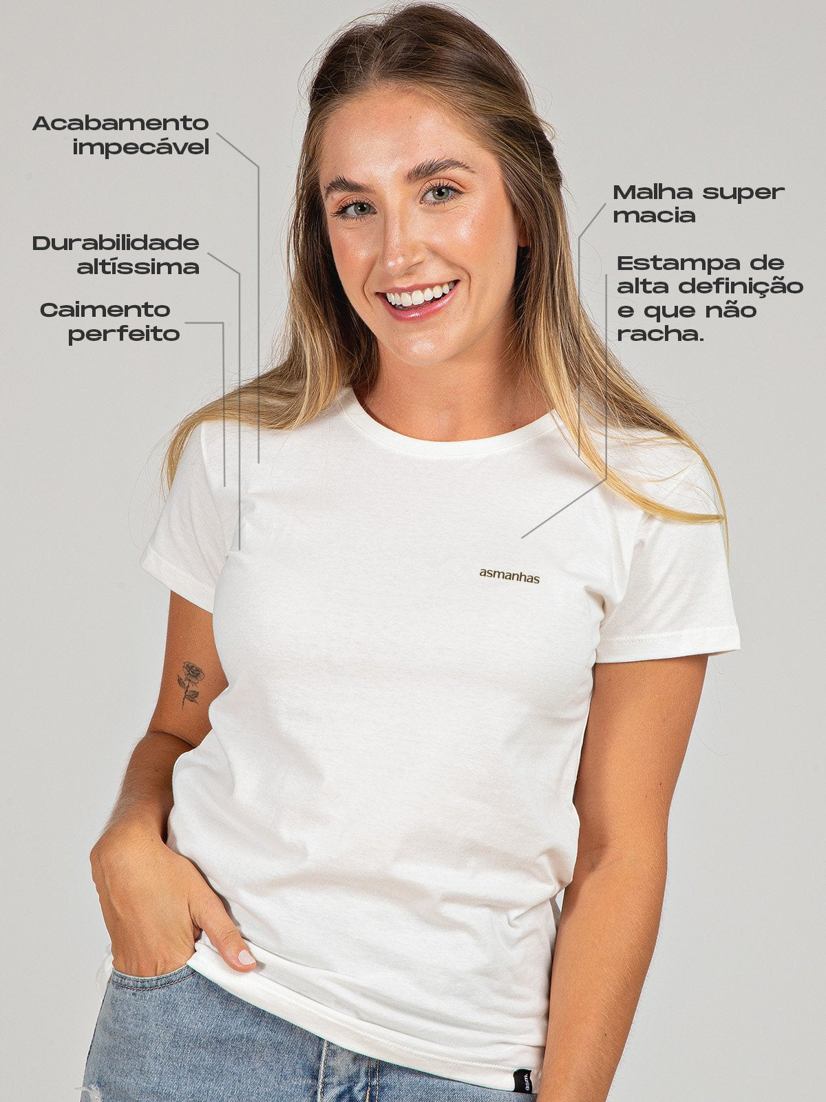 Camiseta Feminina QR Code Asmanhas