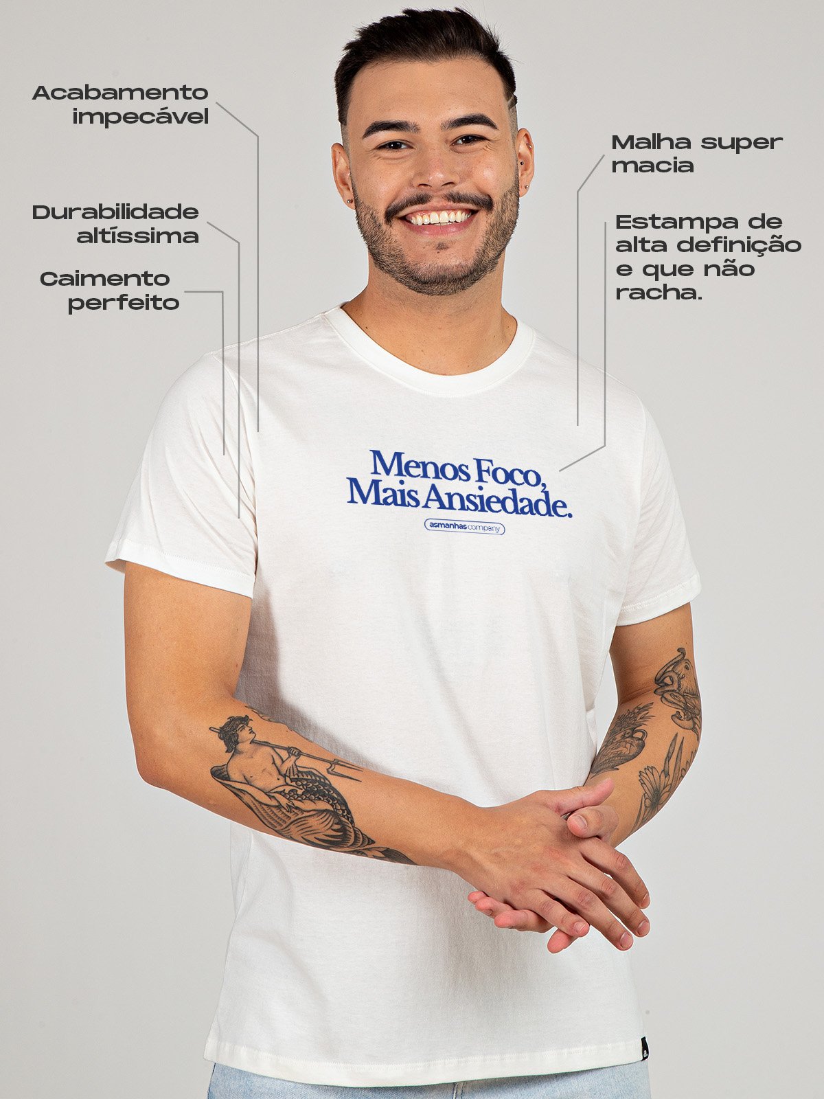 Camiseta Menos Foco Mais Ansiedade Asmanhas