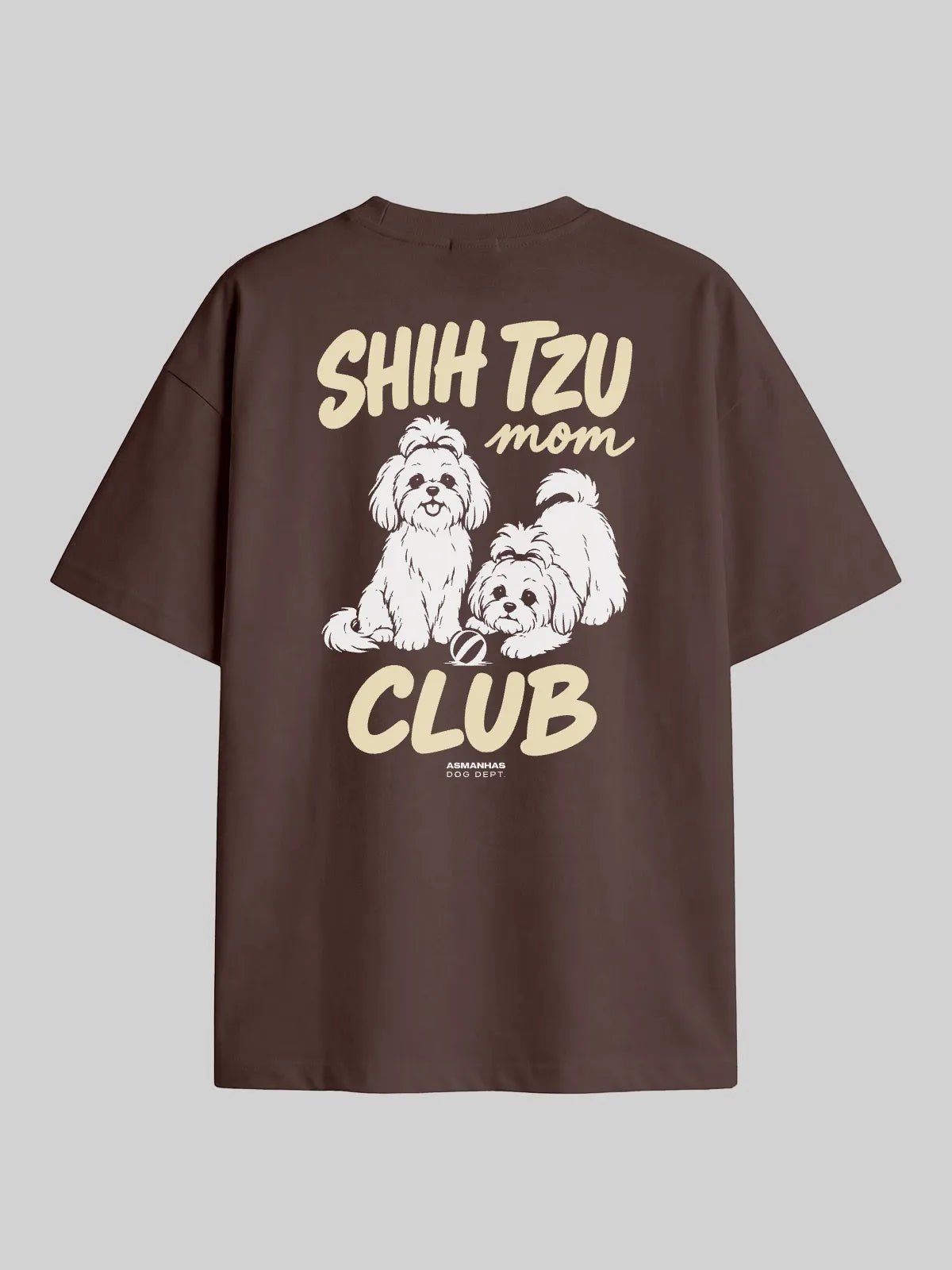 Camiseta Oversized Clube Mãe de Shih Tzu Asmanhas