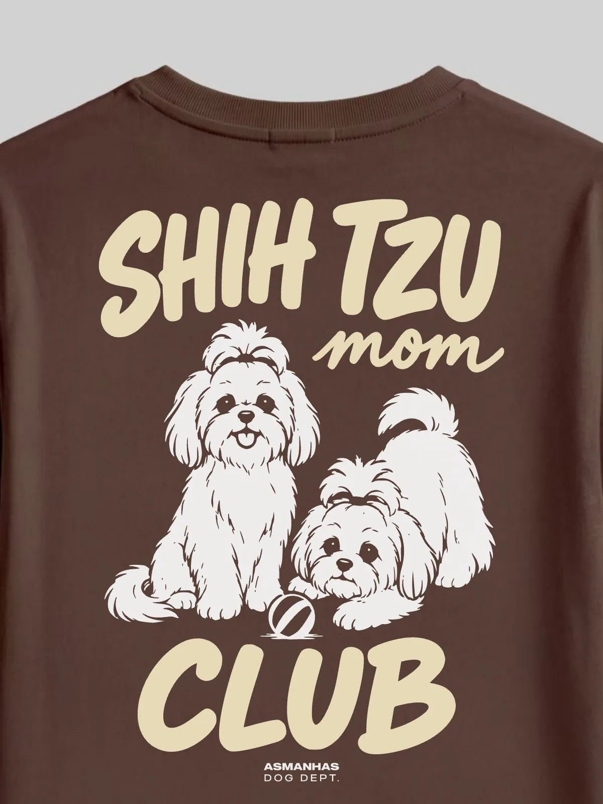 Camiseta Oversized Clube Mãe de Shih Tzu Asmanhas