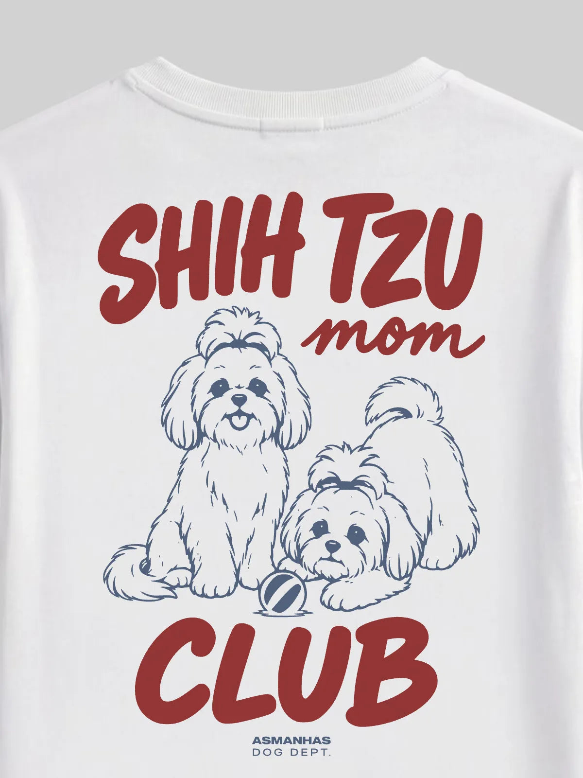 Camiseta Oversized Clube Mãe de Shih Tzu Asmanhas