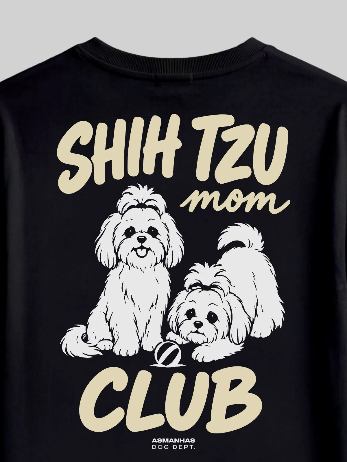 Camiseta Oversized Clube Mãe de Shih Tzu Asmanhas