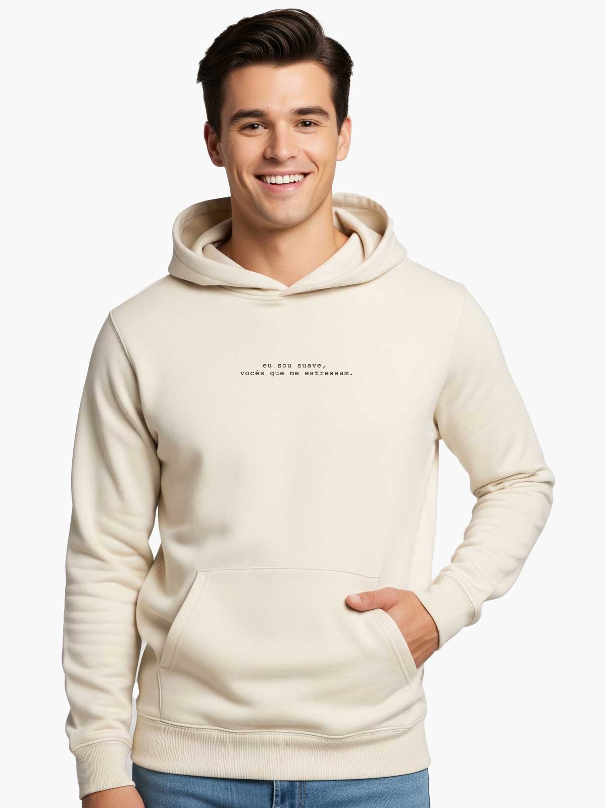 Casaco de Moletom Creme Sou Suave Asmanhas