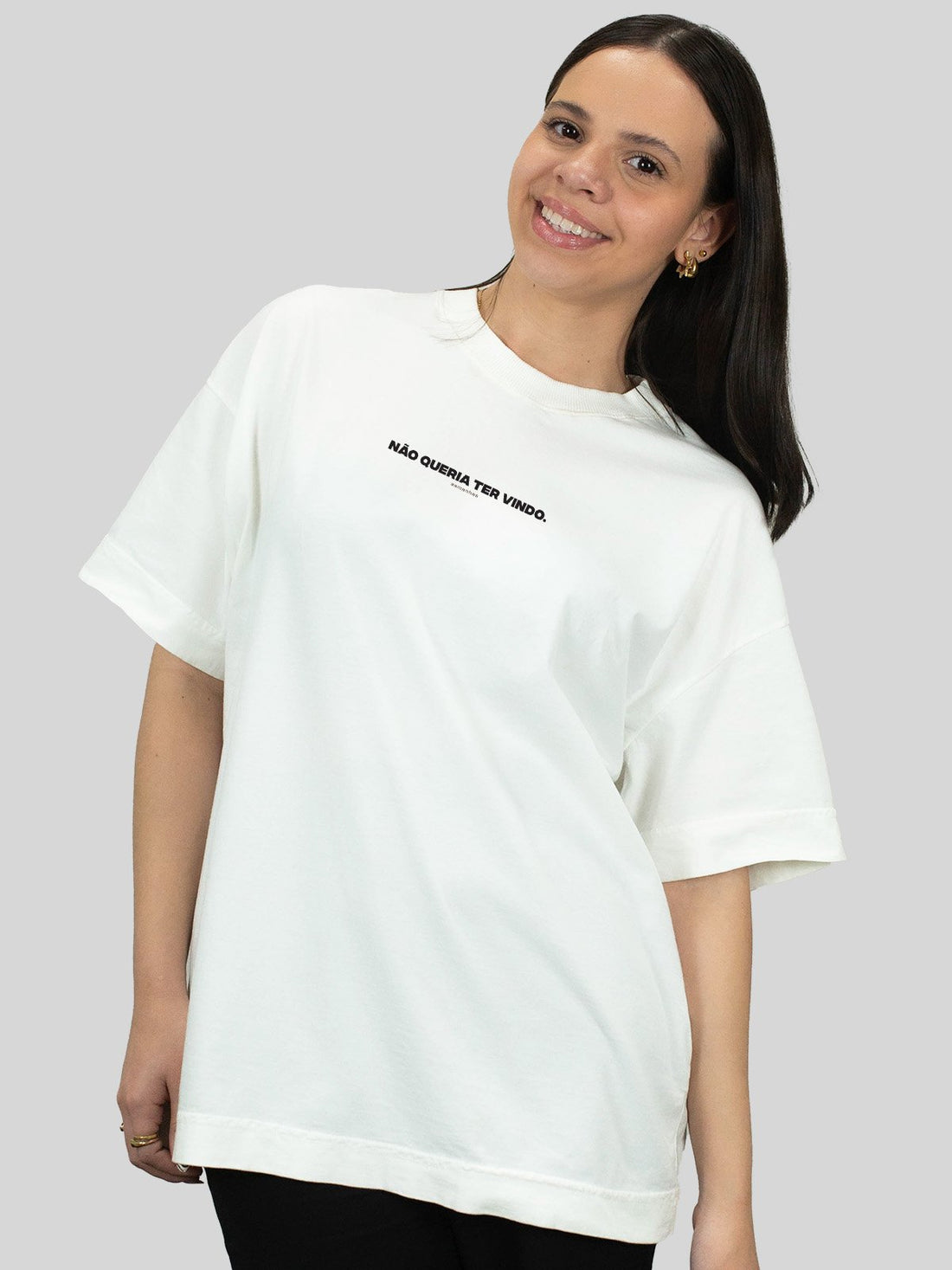 Camiseta Oversized Não Queria Ter Vindo Asmanhas
