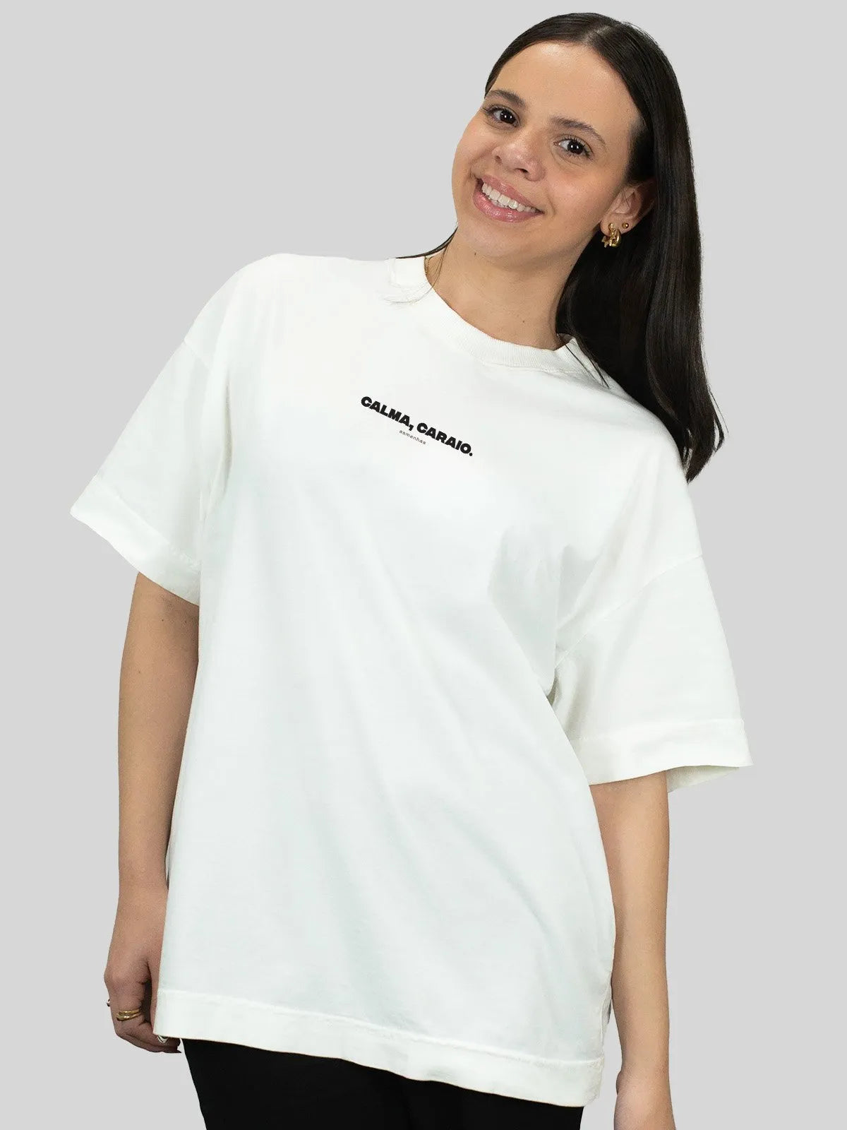 Camiseta Oversized Calma Caraio Asmanhas