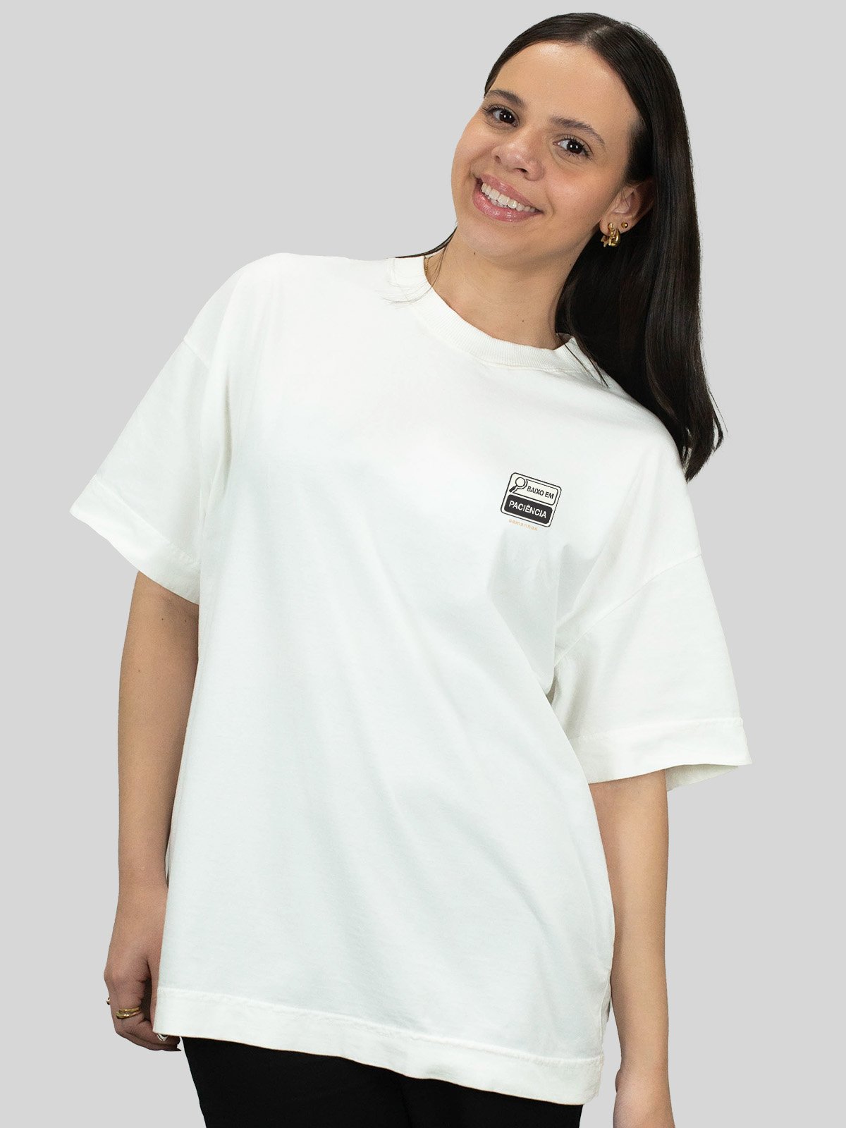 Camiseta Oversized Baixo Em Paciência Asmanhas