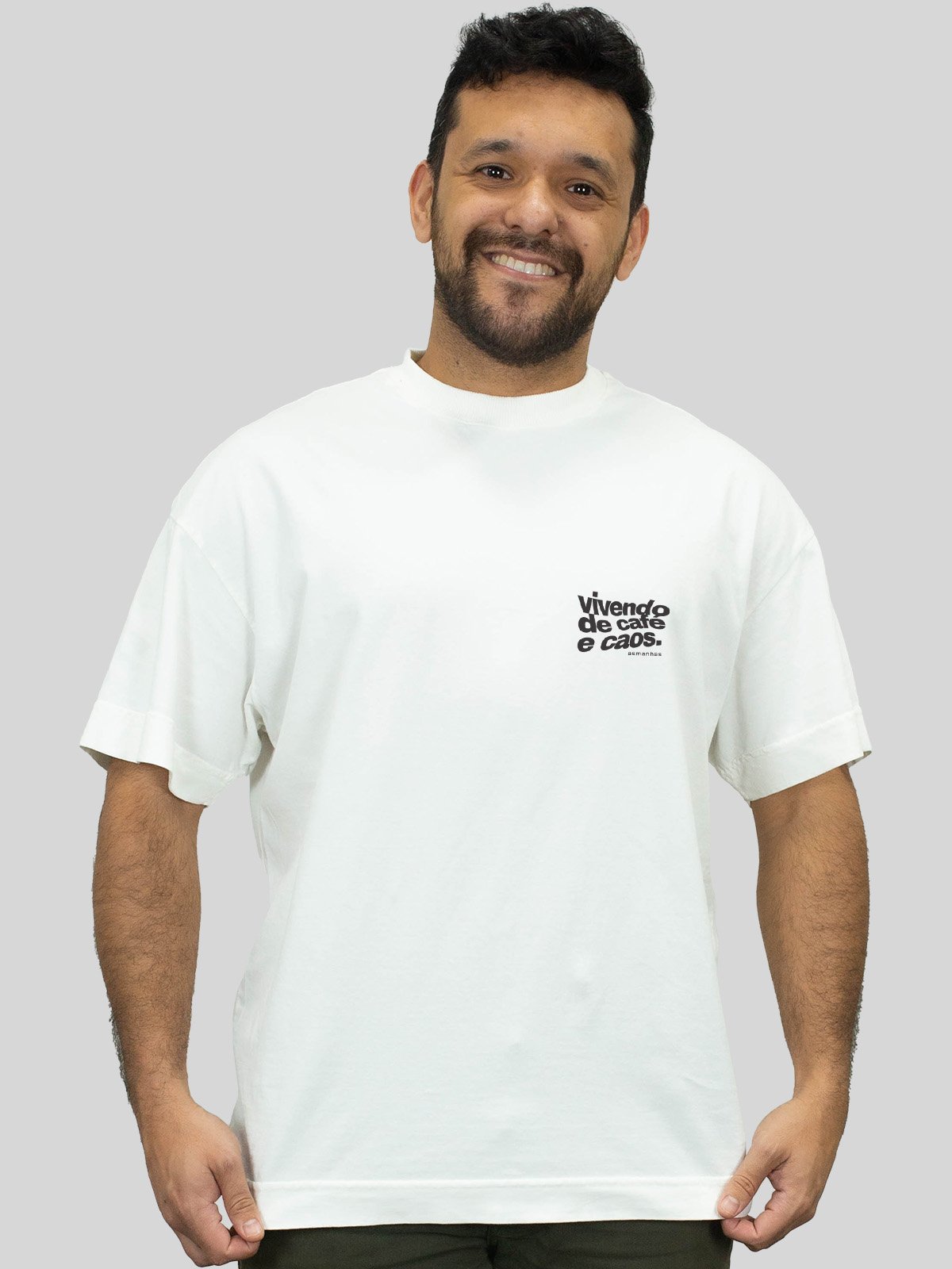 Camiseta Oversized Café e Caos Asmanhas