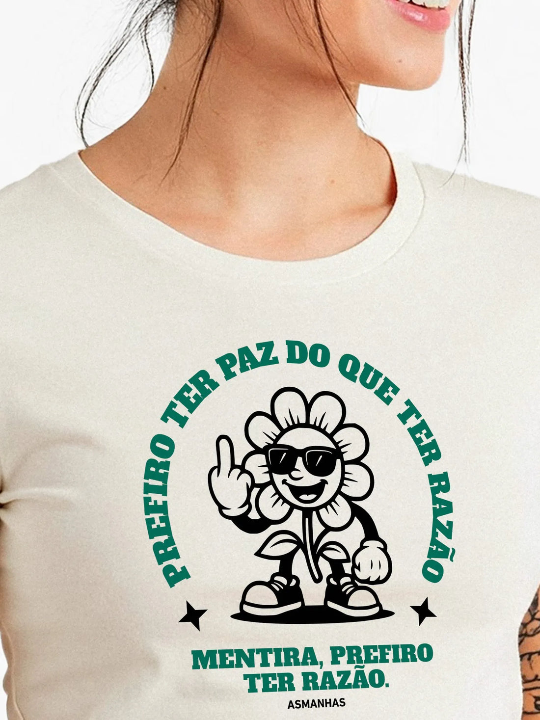 Camiseta Feminina Prefiro ter Razão Nova Asmanhas