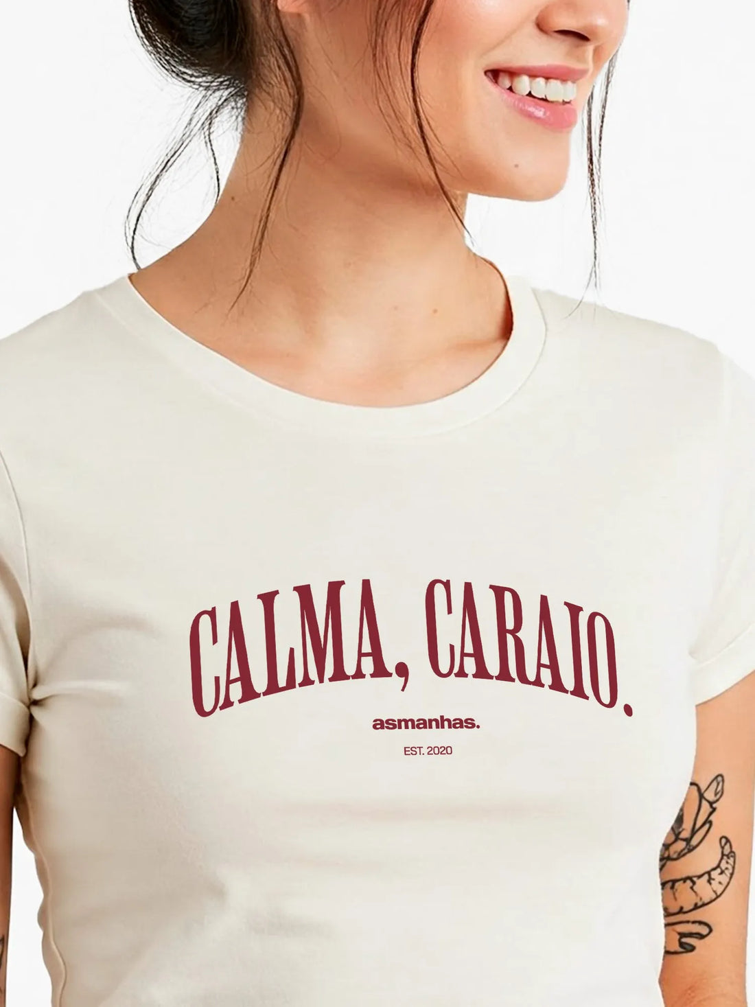 Camiseta Feminina Calma Caraio Nova Asmanhas