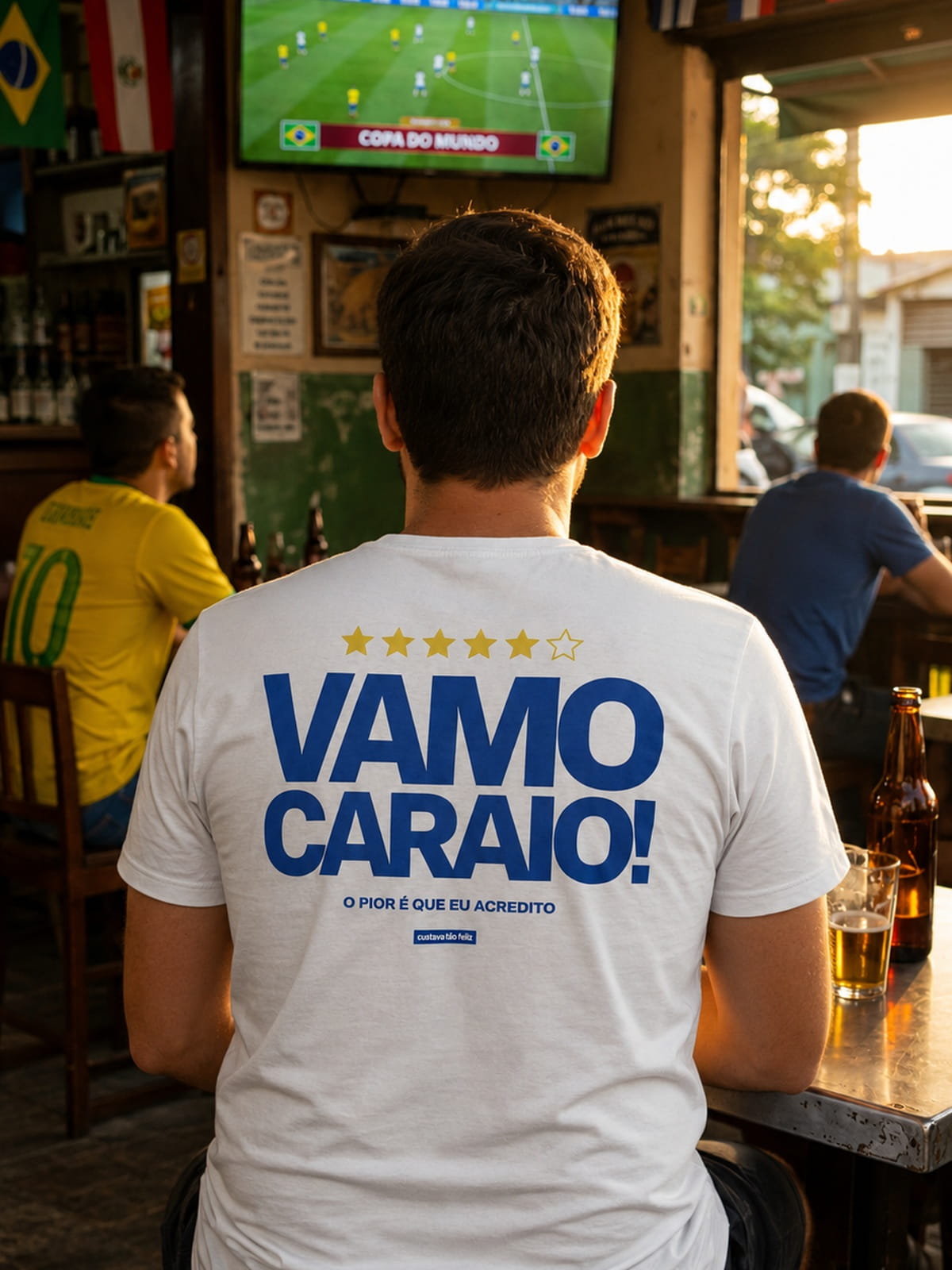 Camiseta Copa Vamo Caraio Costas Asmanhas