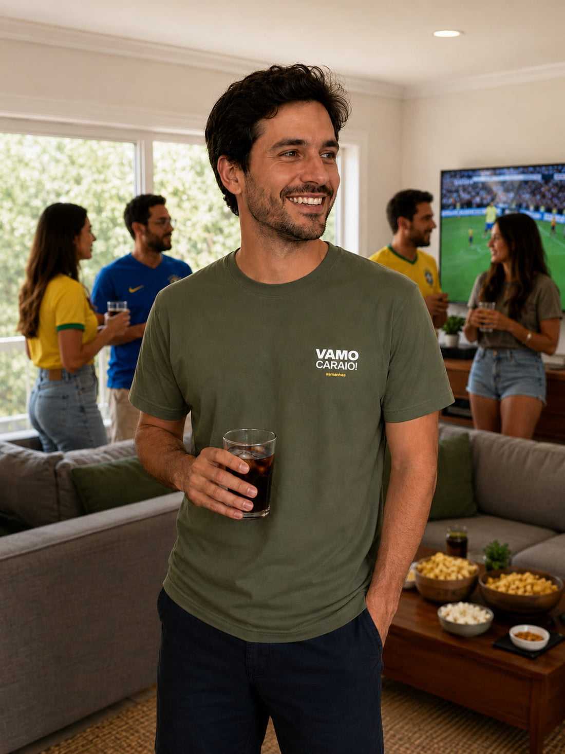 Camiseta Copa Vamo Caraio Minimalista Asmanhas